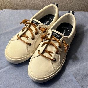 SPERRY White Canvas Shoes 👟 Ladies SZ 6